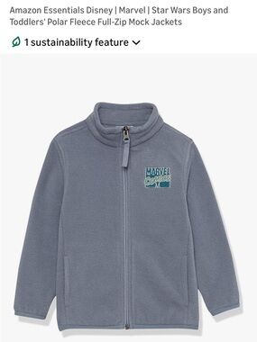 NWT Boys Gray Marvel Comics Fleece Full-Zip Jacket